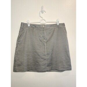 Izod Golf Skirt Women's Sz 8 Mini Black And White Houndstooth Golf Classic Zip